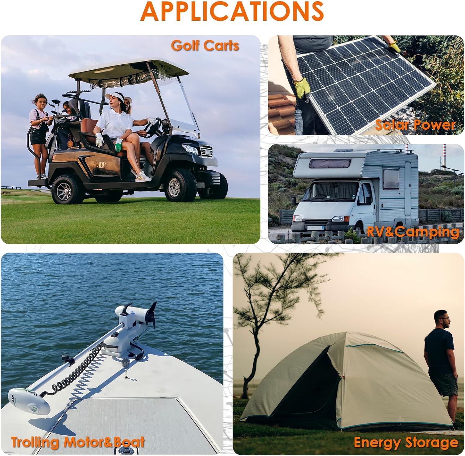 12V 100Ah LiFePO4 Lithium Battery BlueTooth 100A BMS for RV Solar Trolling Motor
