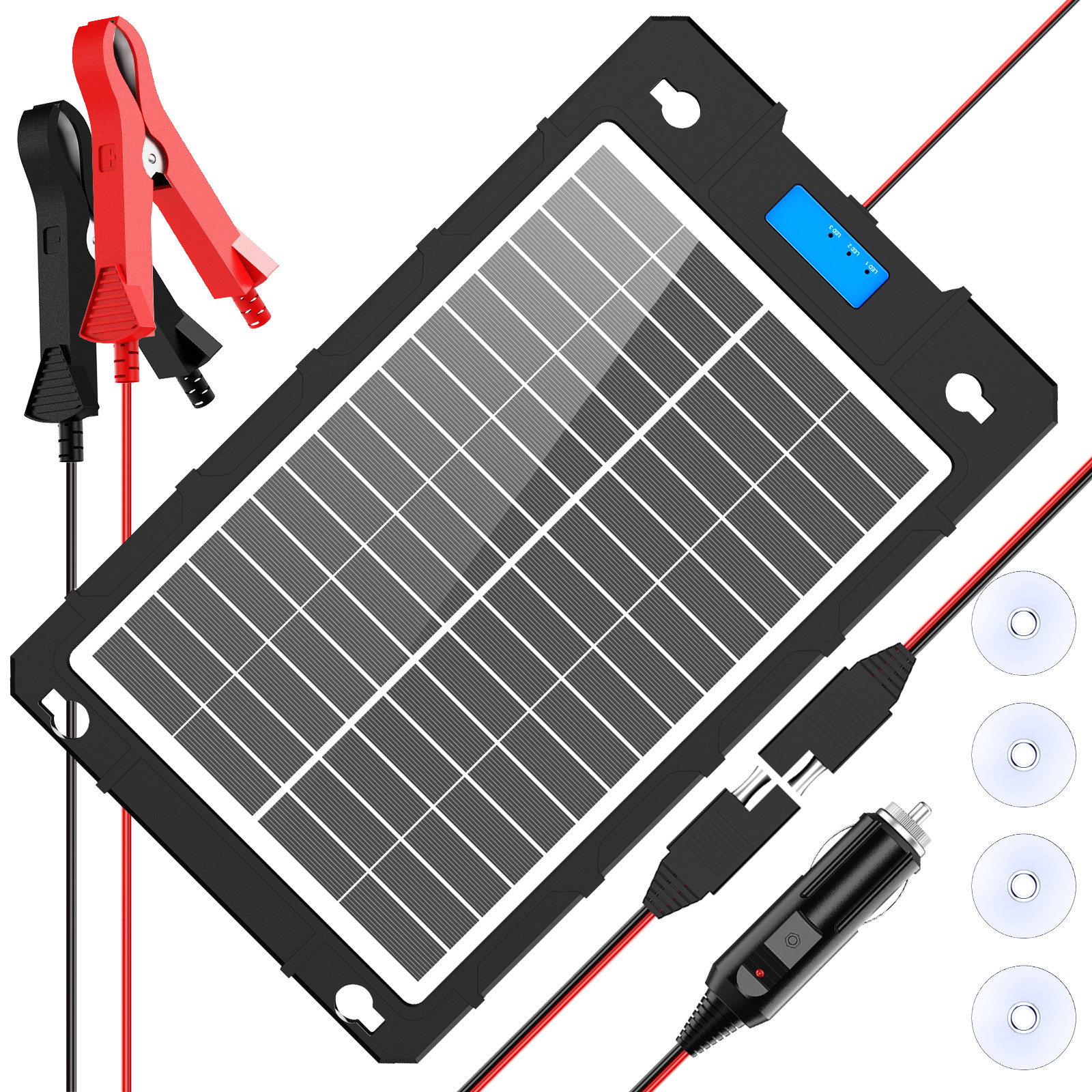 Maintainer12V Portable Waterproof Upgraded7.5W-Solar-Battery-Trickle-Charger Car