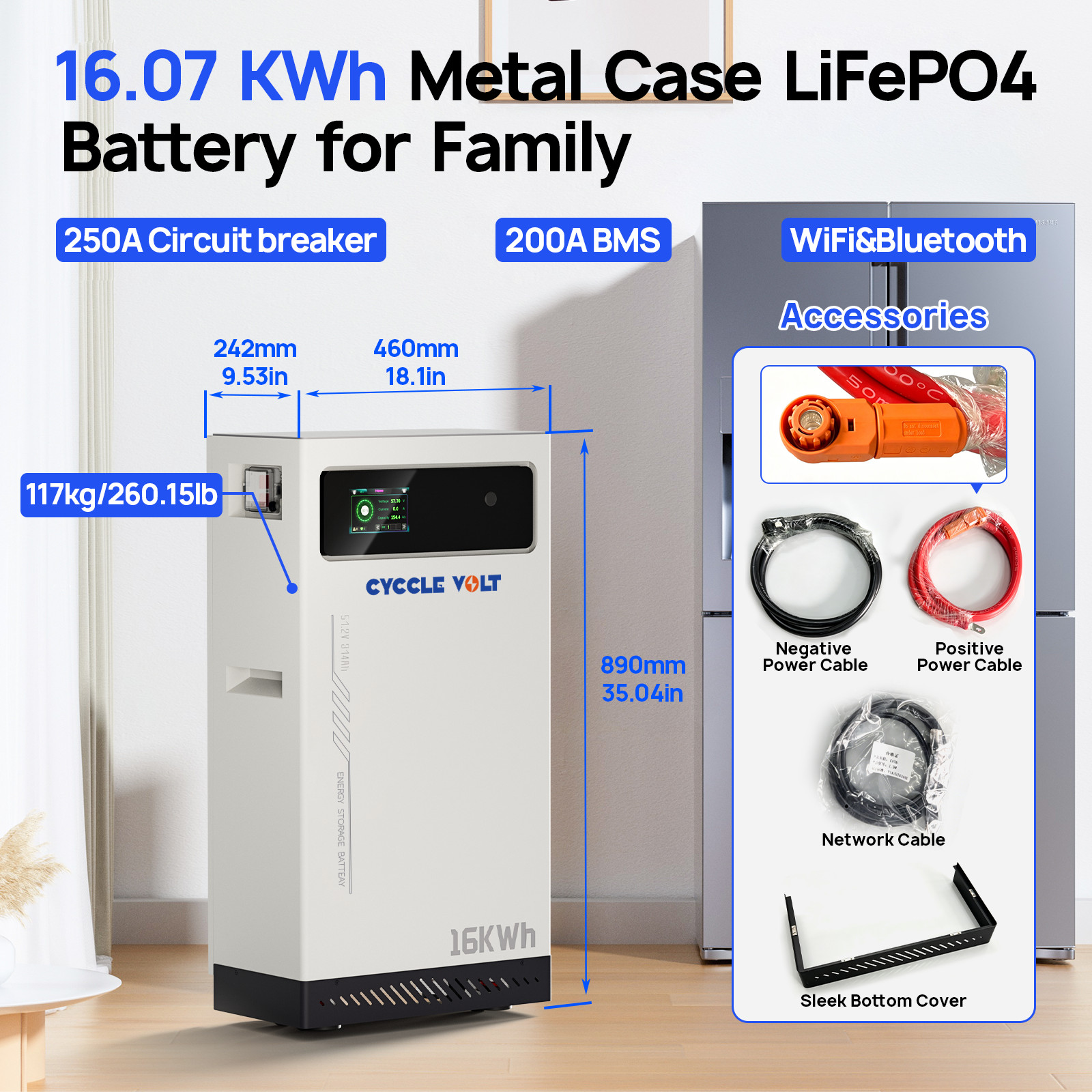 16KWh 51.2V 314Ah LiFePO4 LiFePO4 Battery 48V Home Storage For RV Solar Boat BMS