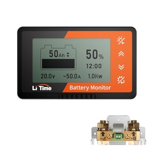500A Battery Monitor with Shunt, M8 Terminals, 8V-120V Battery Shunt for RV,
