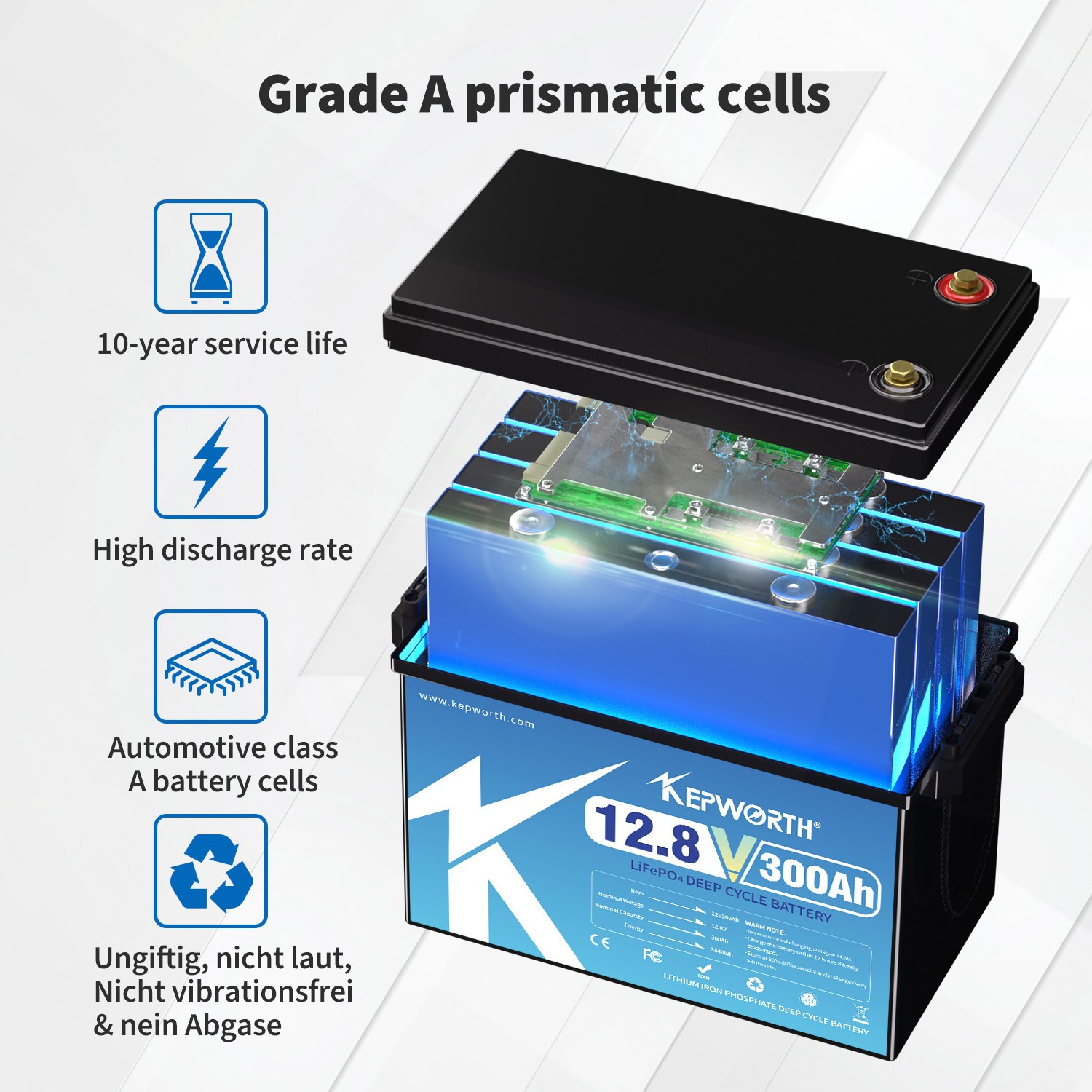 12V 300AH LiFePO4 Lithium Battery BMS 3.84kw RV Solar Boat Off-grid Motor Marine