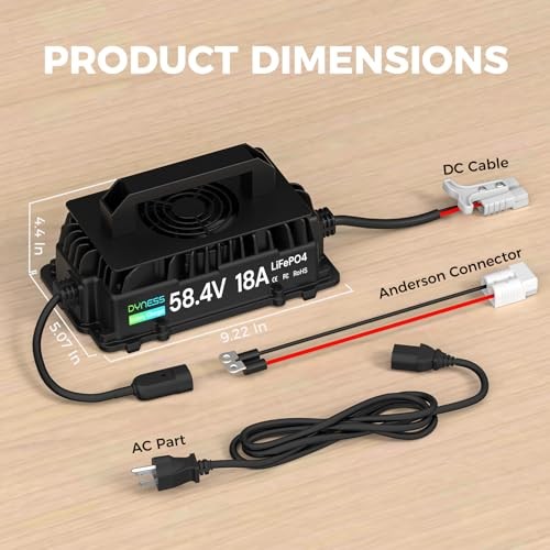 48V 18A Golf Cart Battery Charger, 58.4V 18Amp Fast Charger for 48V 48V18A