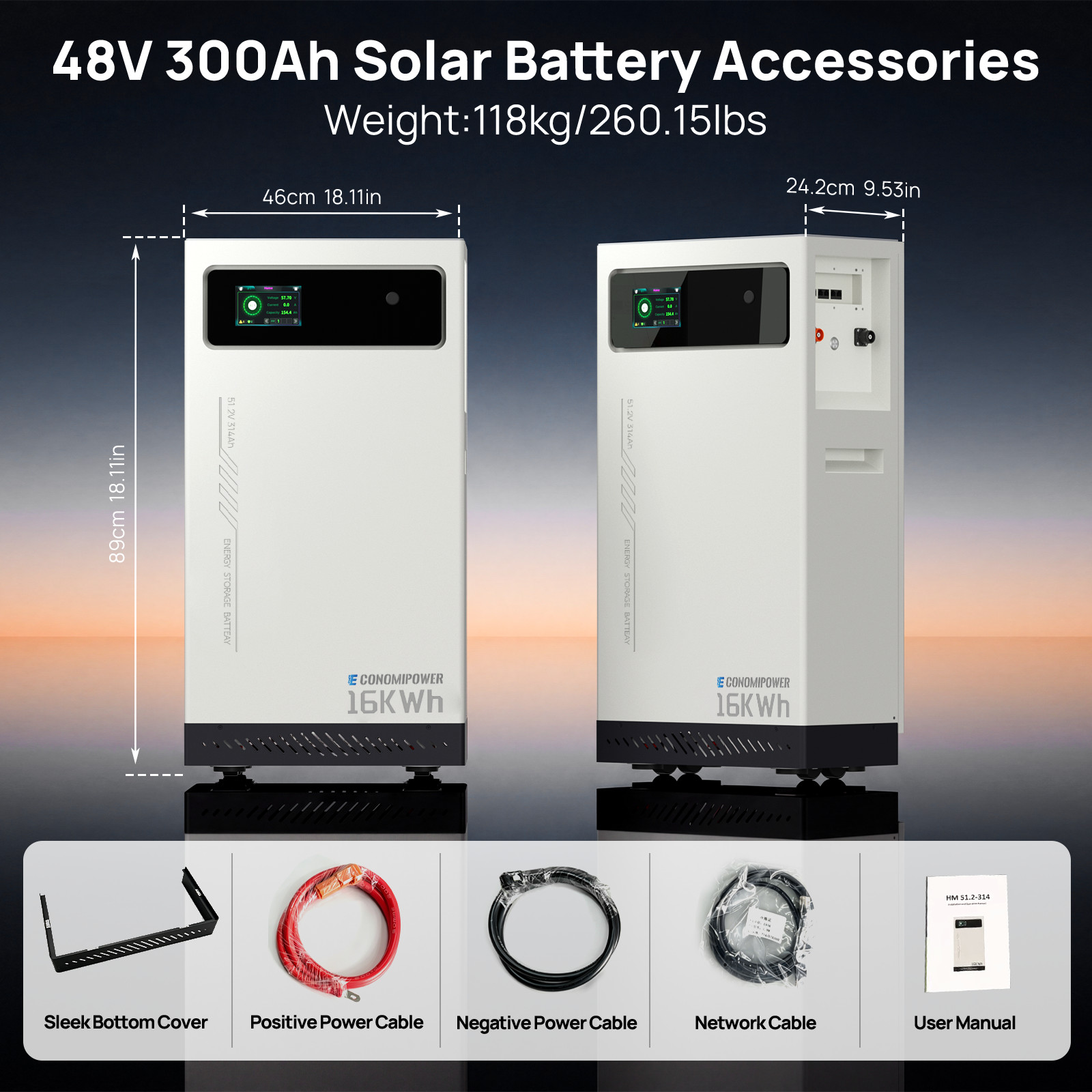 51.2V 314Ah LiFePO4 Battery 16kWh 200A BMS Deep Cycle Home Off-Grid Solar Backup