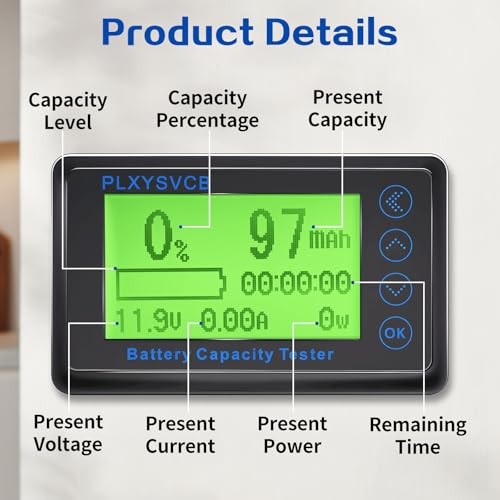 500A Battery Monitor with Shunt, LCD Backlight Screen RV Monitor, High and Low