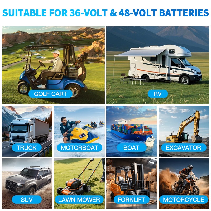72V 105Ah Golf Cart LiFePO4 Lithium Bluetooth Battery 200A BMS+Monitor+Charger