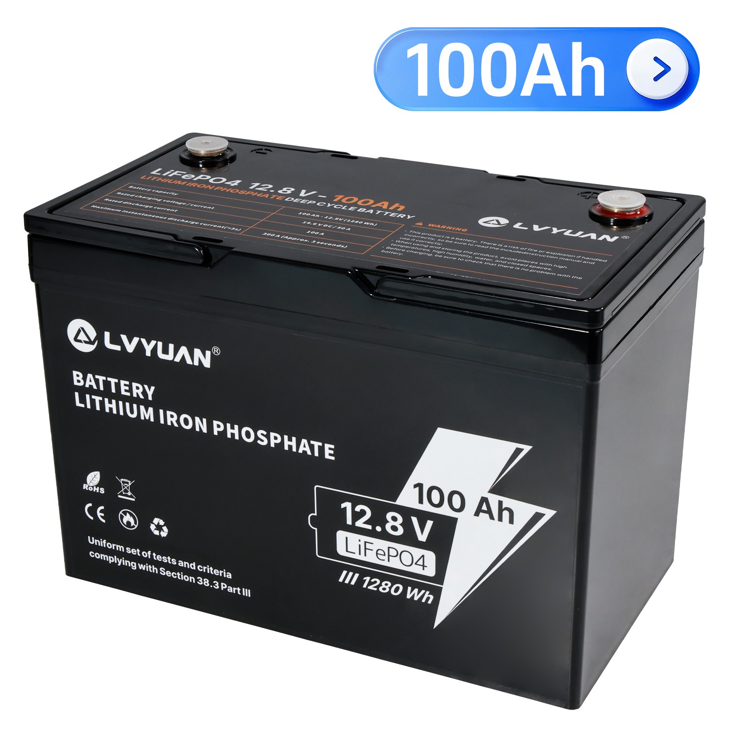 12V 100Ah 150Ah LiFePO4 Battery Deep Cycle 4000+ Cycles BMS for Marine Off Grid