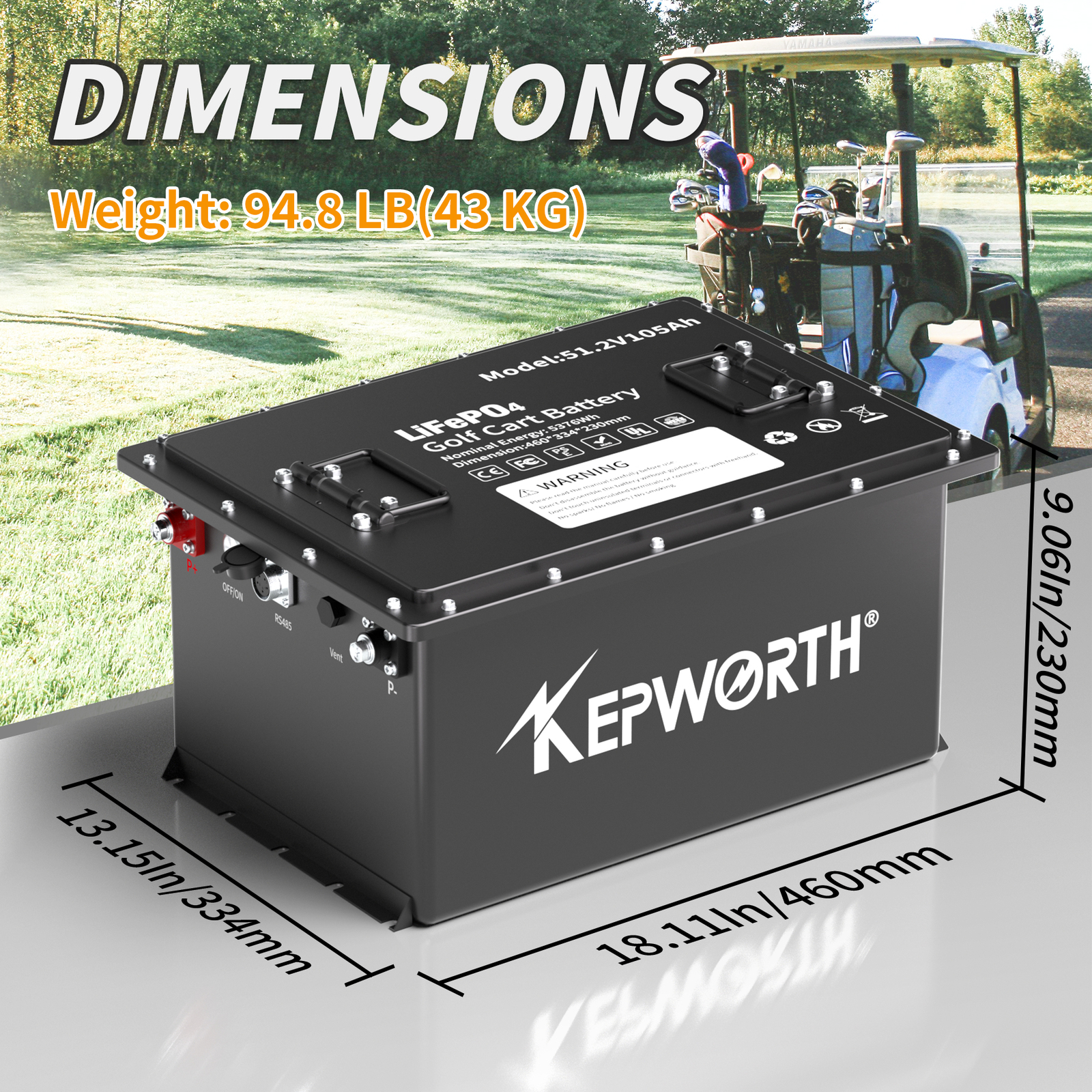 48V (51.2) 105Ah Lithium Golf Cart Battery BMS 20000+ Cycles LiFePO4 10.24kW