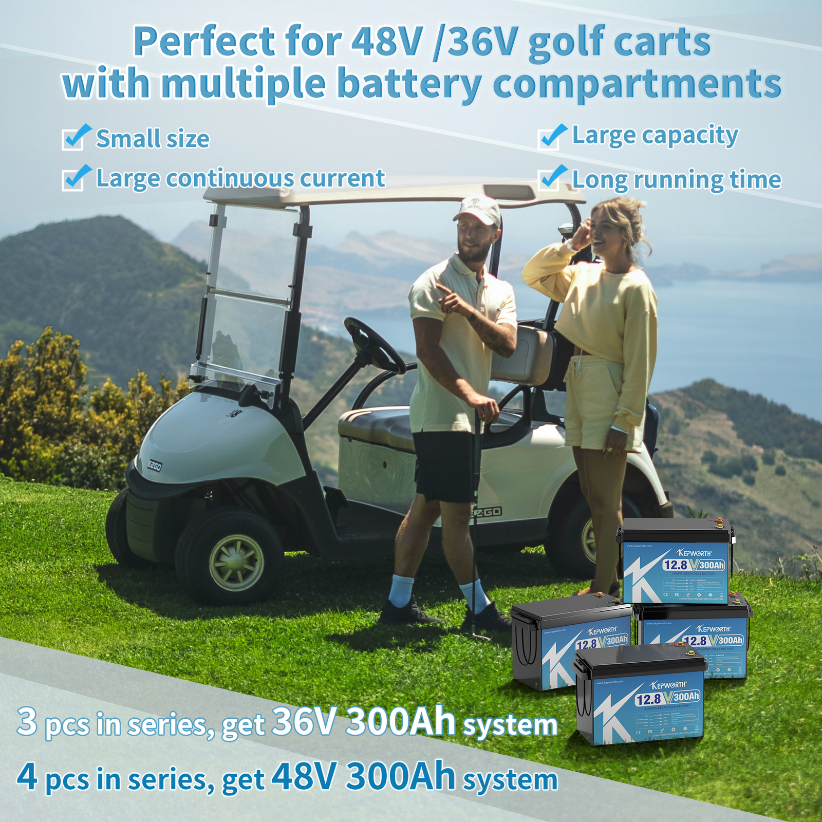 12V 300Ah LiFePO4 Battery BMS Solar 10 years lifespan 20000+Deep Cycle RV Camper