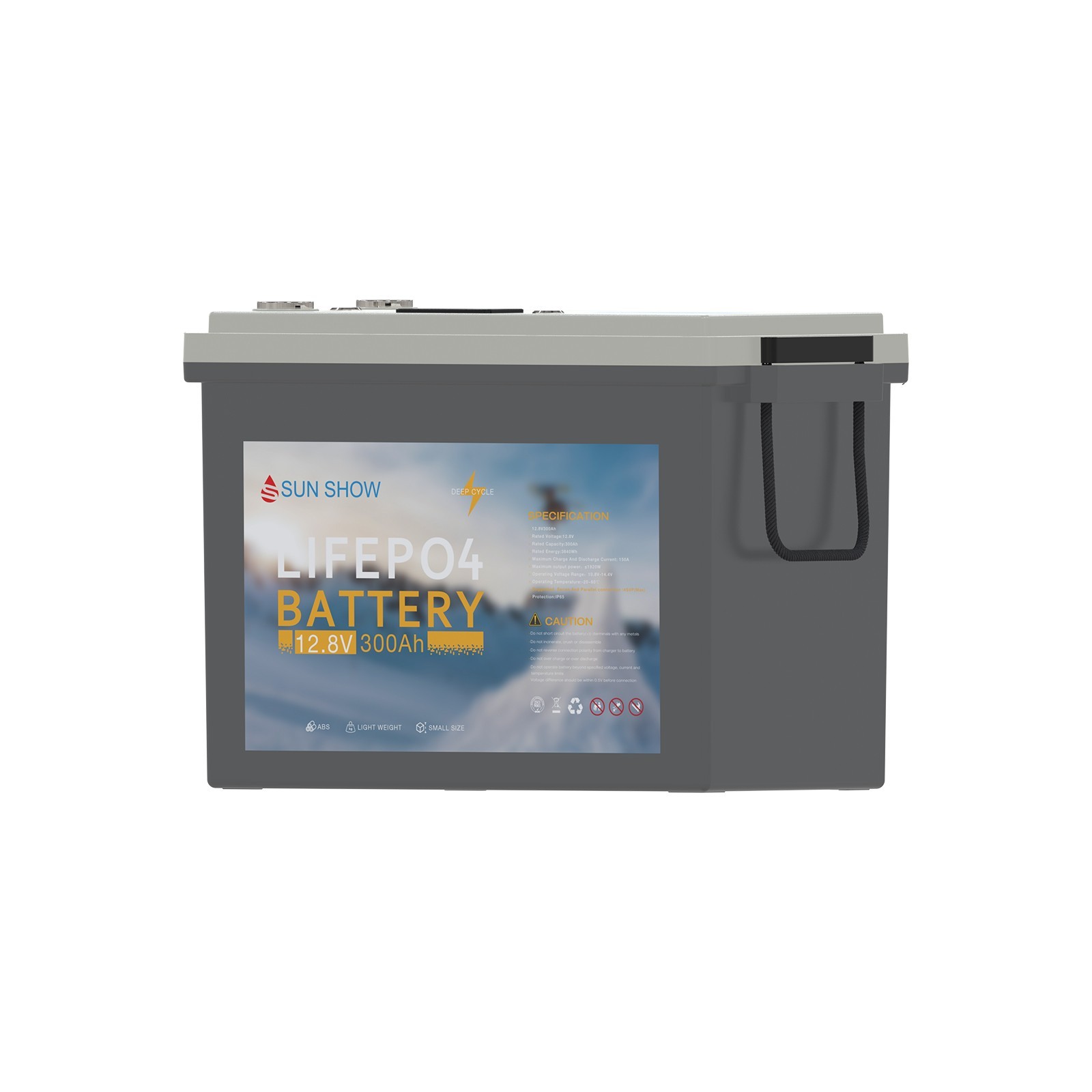 12.8V 300Ah LiFePO4 Lithium Battery BMS 150A IP65 Marine Trolling Motor 3840Wh