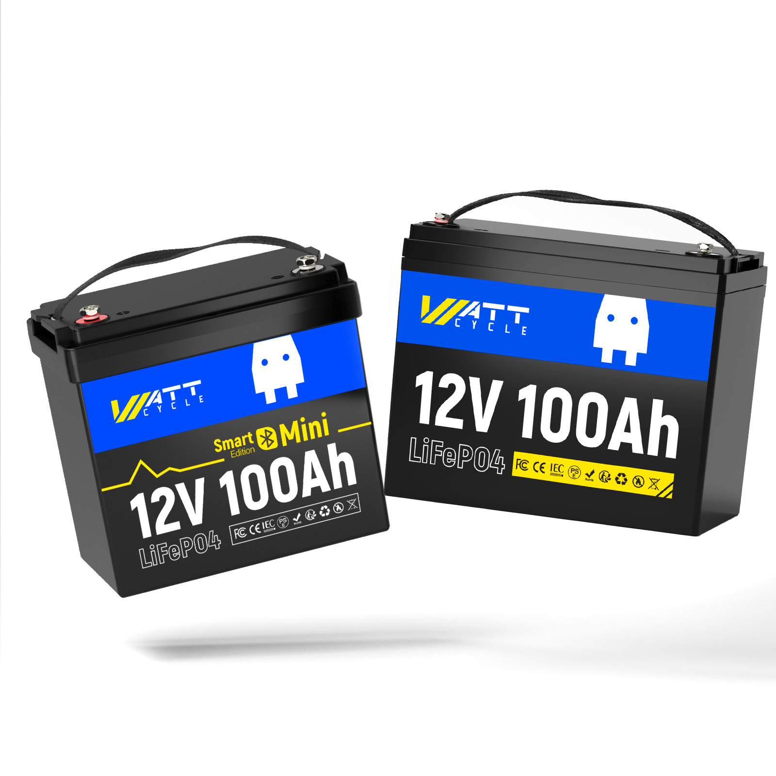 WattCycle 12V 100Ah LiFePO4 Mini Battery Bluetooth Deep Cycle Marine Off-Grid