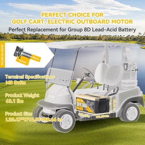 Power Queen 36V 100Ah Bluetooth LiFePO4 Battery BMS For Outboard Trolling Motor