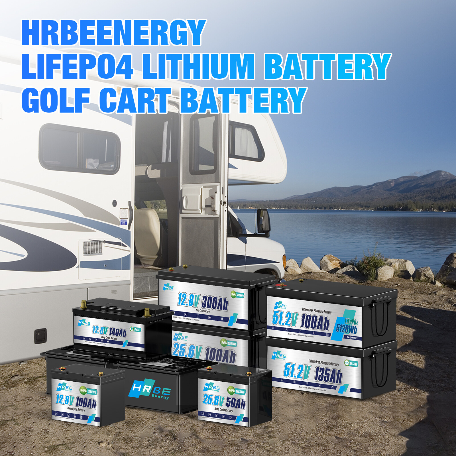 12V 100Ah 200Ah 300Ah LiFePO4 Lithium Battery 6000 Cycle 24V/36V/48V For RV
