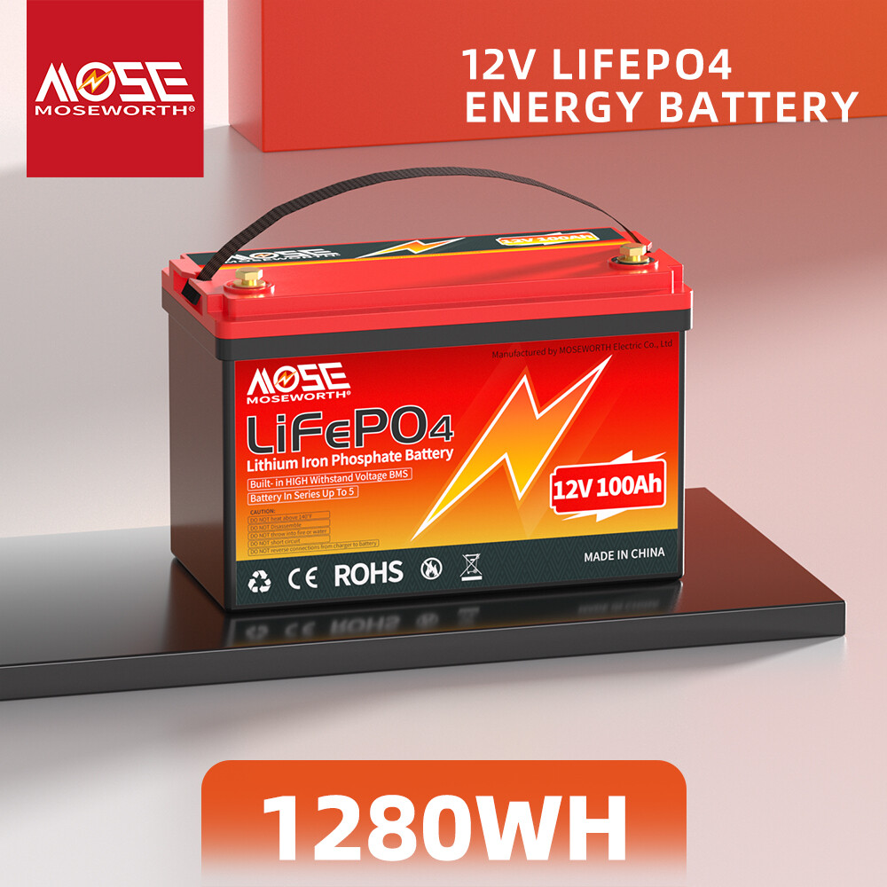 1/2/3 Pack 12V 100Ah LiFePO4 Lithium Battery 15000+Cycle BMS for RV Solar Marine