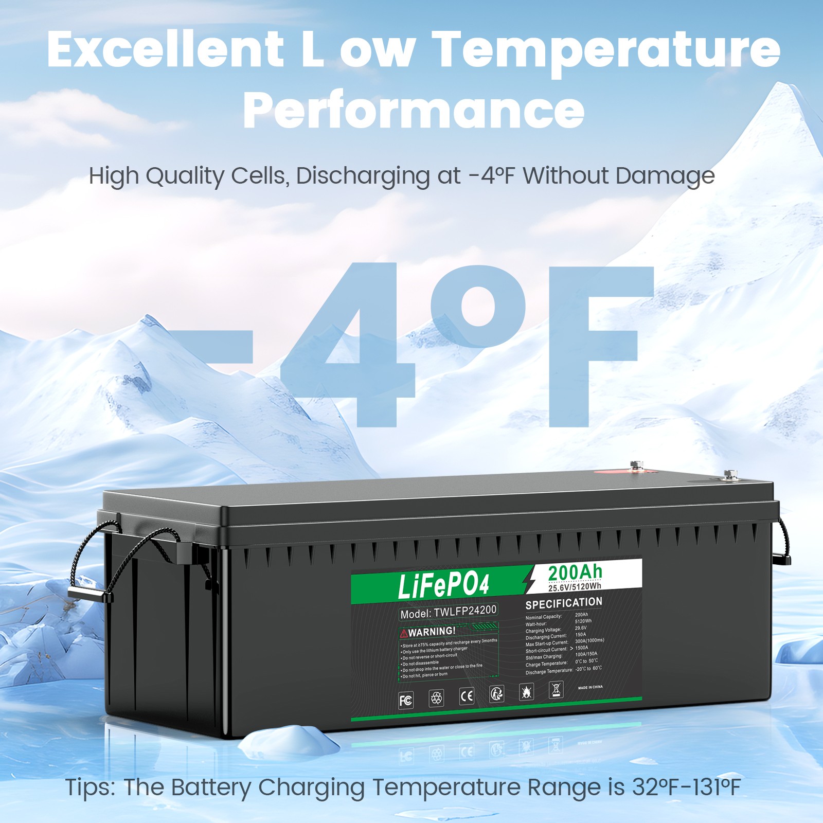 24V 100Ah 200Ah LiFePO4 Lithium Battery BMS Deep Cycles for RV Solar Boat Marine