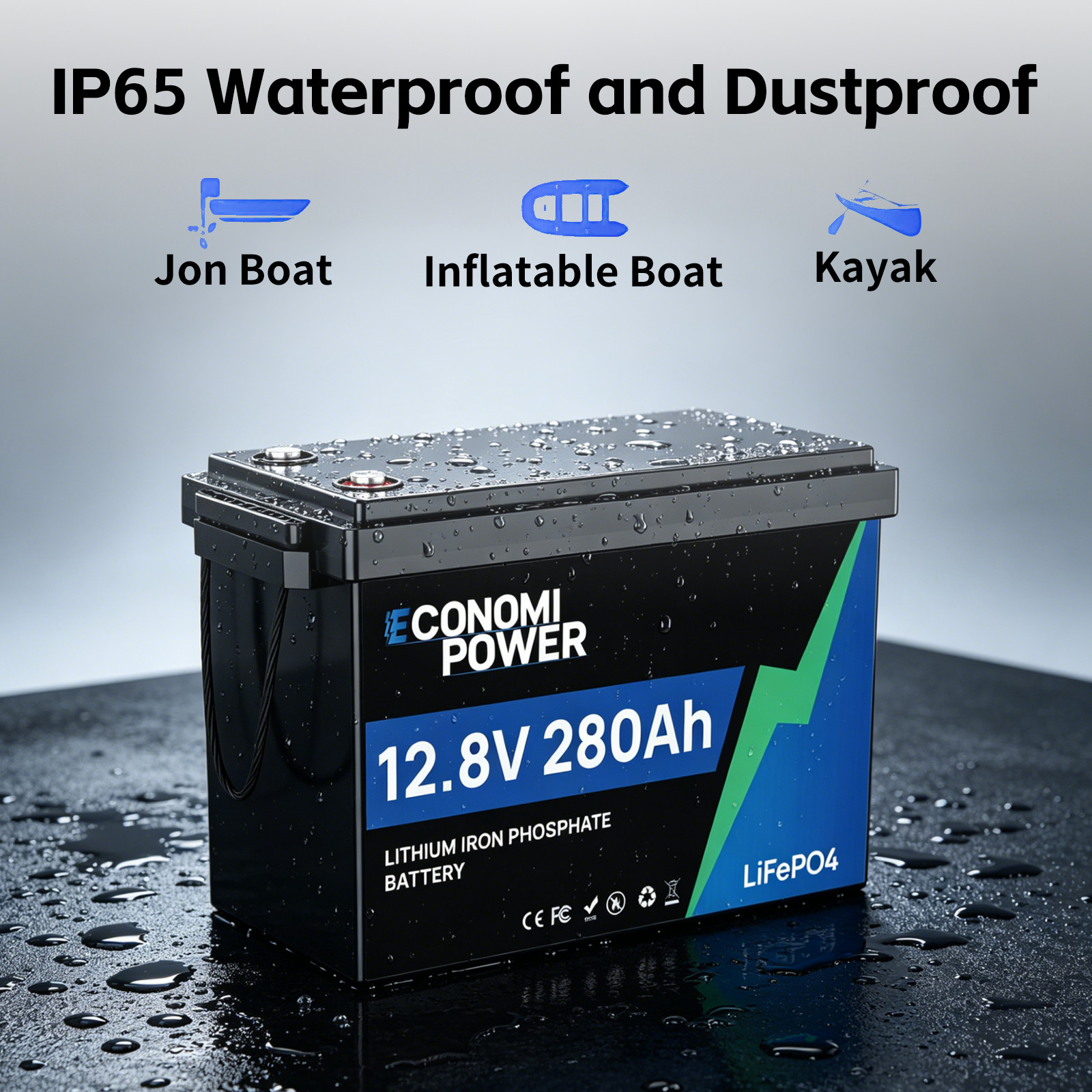 12V 280Ah LiFePO4 Battery 3584Wh 200A BMS Deep Cycle RV Solar Marine