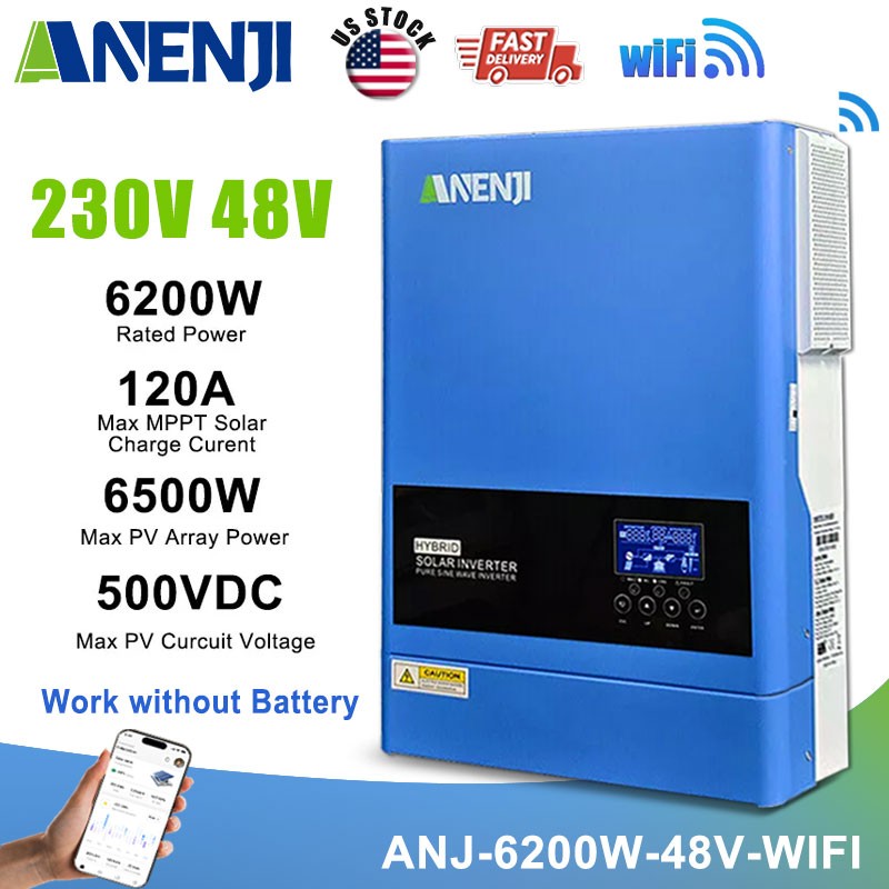 51.2V 314Ah LiFePO4 Lithium Battery 16KWh + 6.2KW 48V Solar Inverter 230Vac WIFI
