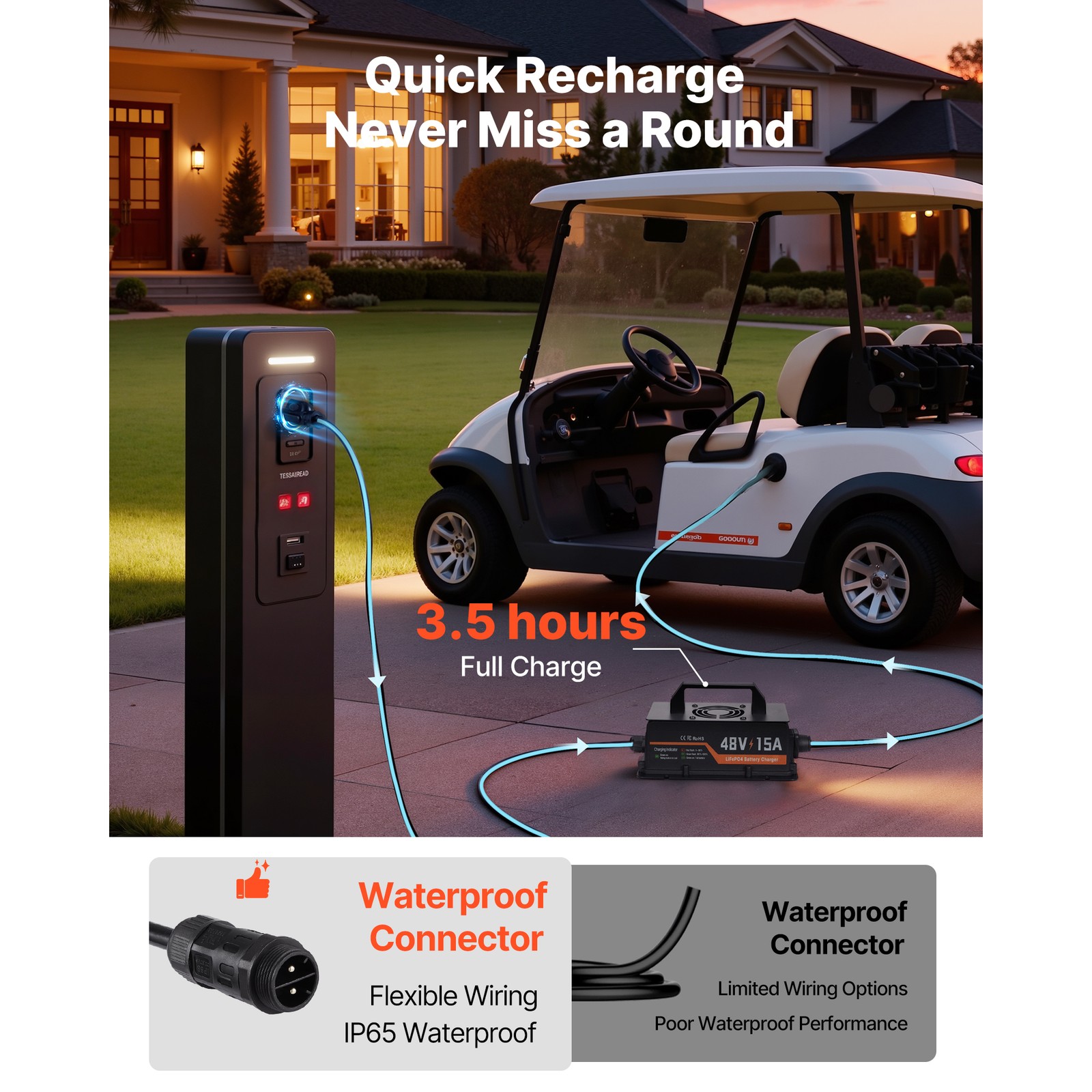 Uimoso 48V 51.2V 52Ah Lithium Battery with Charger and Bluetooth App