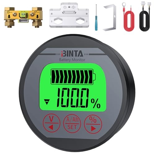Shunt Battery Monitor 8-120V Voltmeter Ammeter, Voltage Current Meter, 0-150A