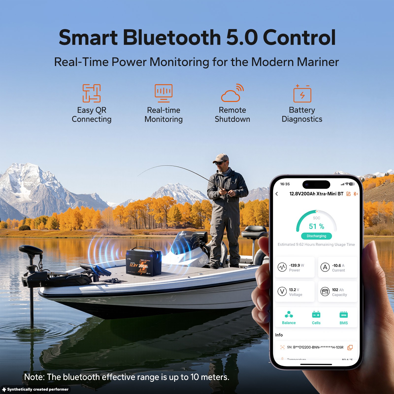 LiTime 12V 200Ah Group31 Bluetooth LiFePO4 Lithium Battery 200A BMS for Marine