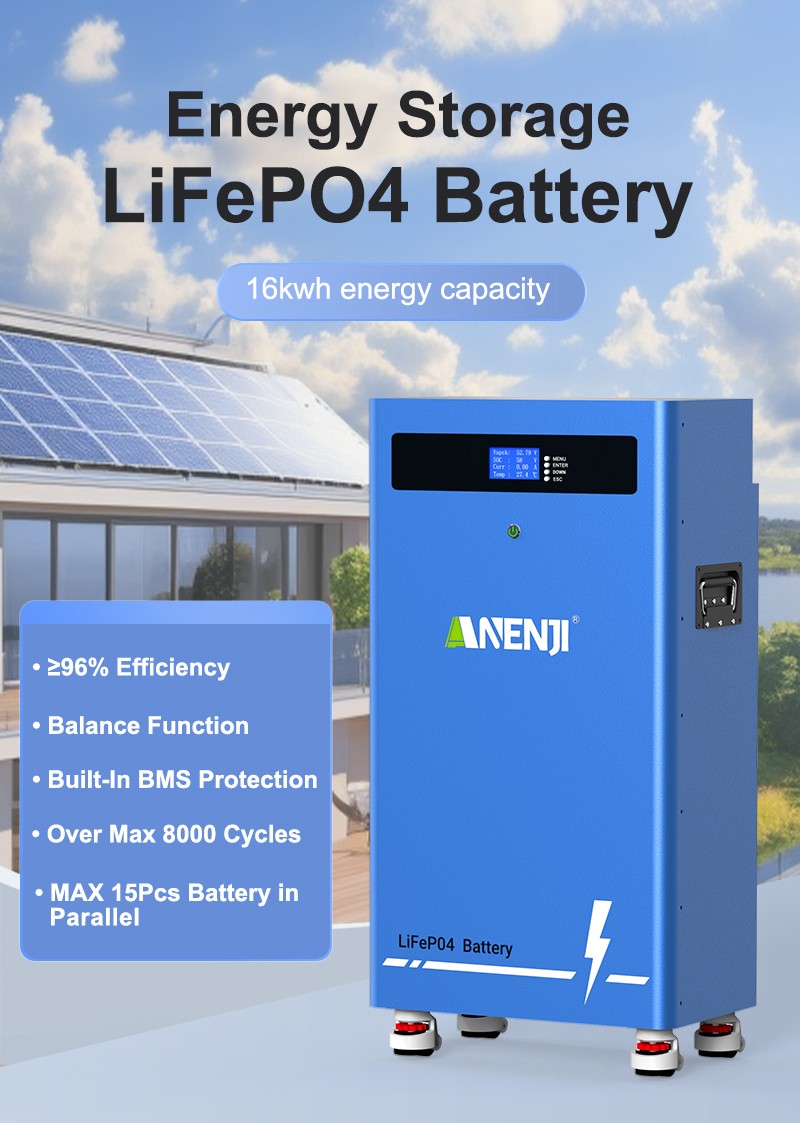 6.2KW 48V Solar Inverter Hybrid WIFI+16KWh 51.2V 314Ah LiFePO4 Lithium Battery