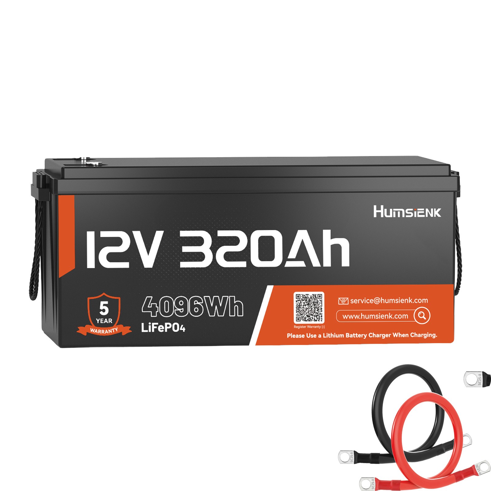 12V/24V LiFePO4 Deep Cycle Battery, Multiple Capacity Smart BMS