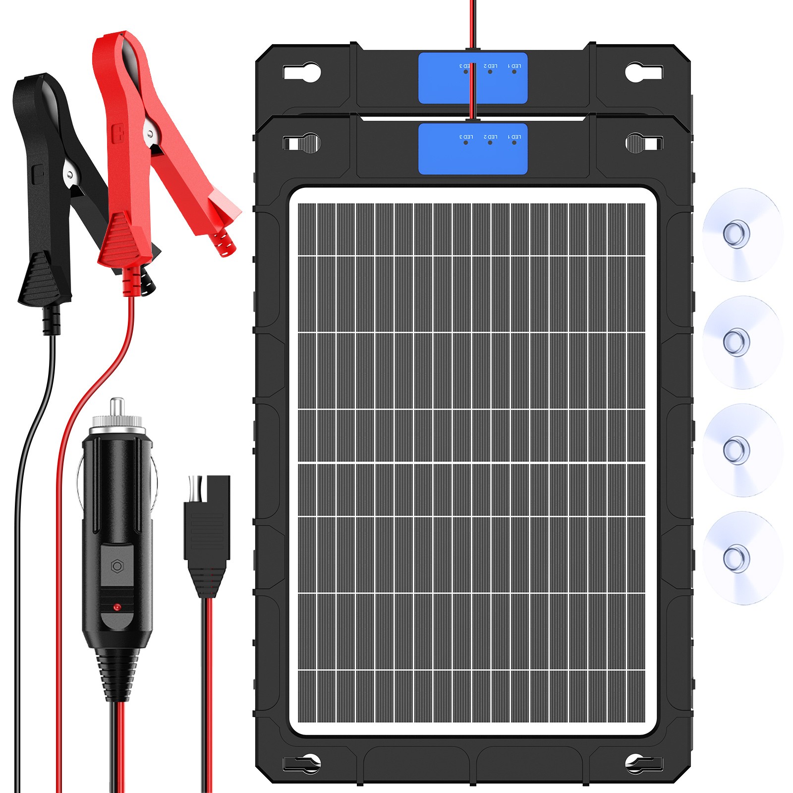 AeternaSol 12W*2 12V Smart Battery Charger Maintainer Solar Panel Boat Car RV