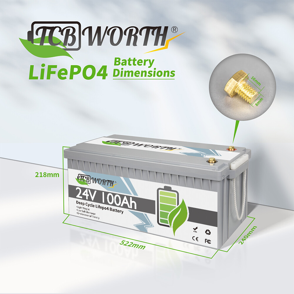 12V/24V 60A 100Ah 300Ah LiFePO4 Lithium Battery 100A BMS 4000+ Deep Cycle for RV