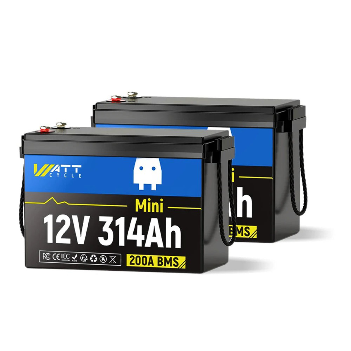 WattCycle 12V 314Ah 300Ah LiFePO4 Battery 200A BMS for RV Camping Solar Marine