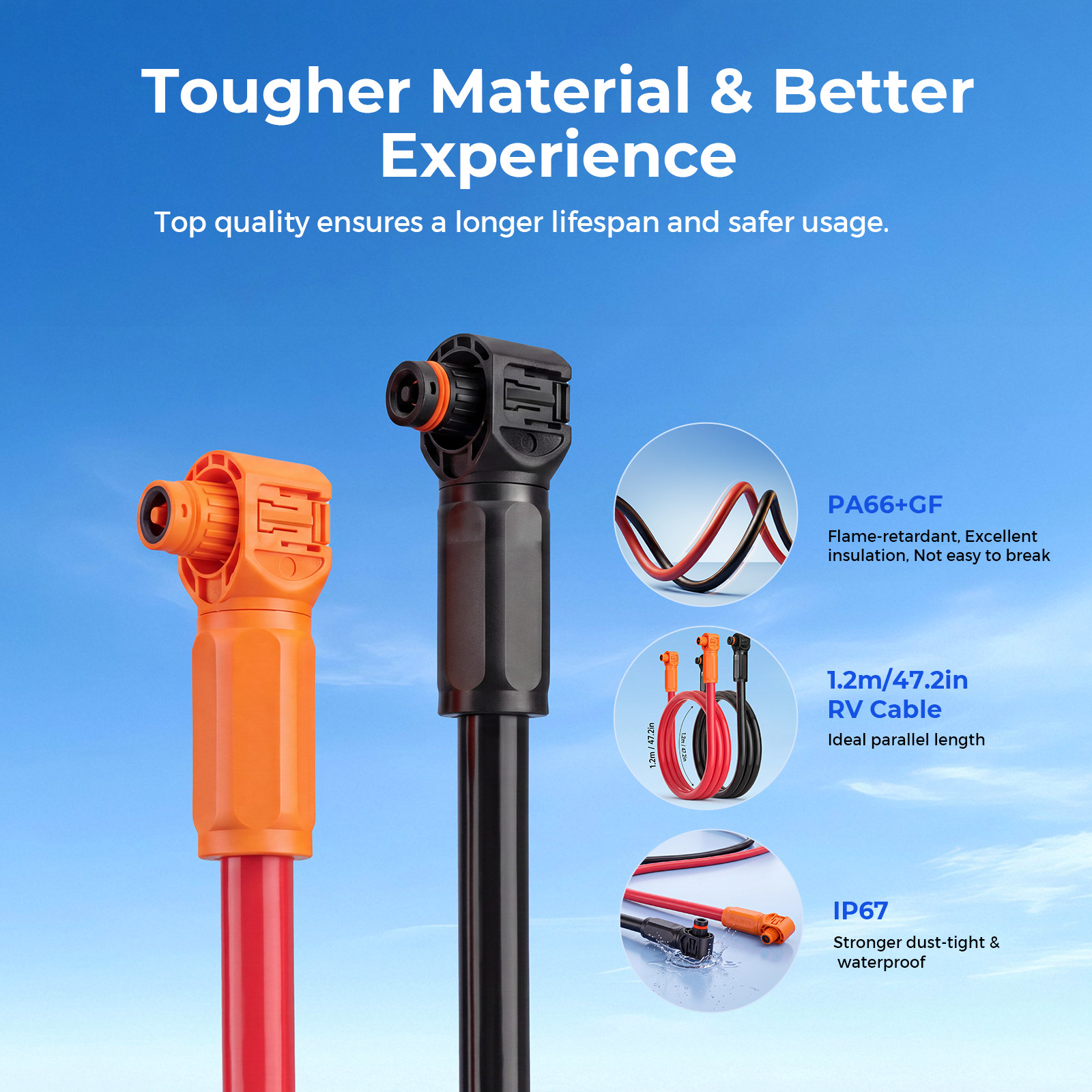 48V 314Ah Lithium Battery Vertical Standing with Dual-Head Quick-Connect Cable