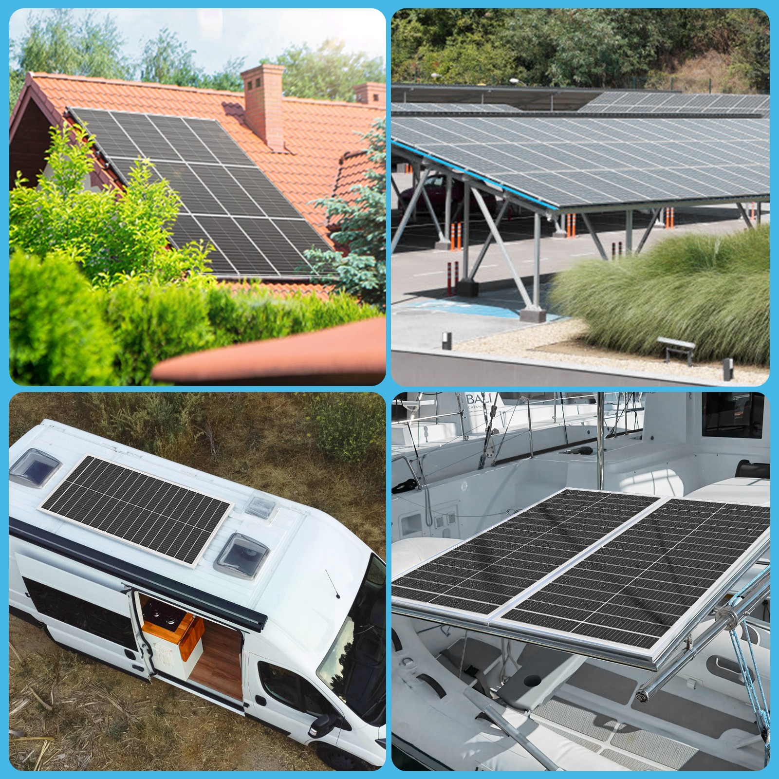 2*100W white solar panel, 18BB , 25.5% efficient photovoltaic module