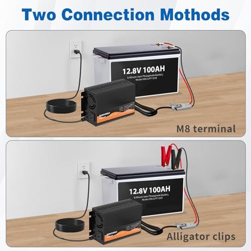 LifePO4 Battery Charger, 12V 40A Lithium Battery Charger for 12.8V 14.6V 40A