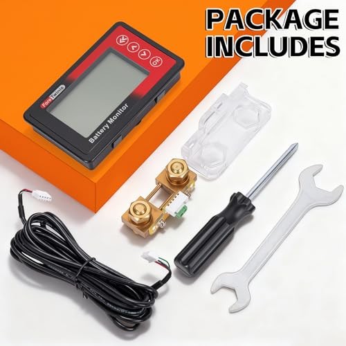 500A Battery Monitor with Shunt, 8–120V Coulomb Meter, DC Power & Capacity