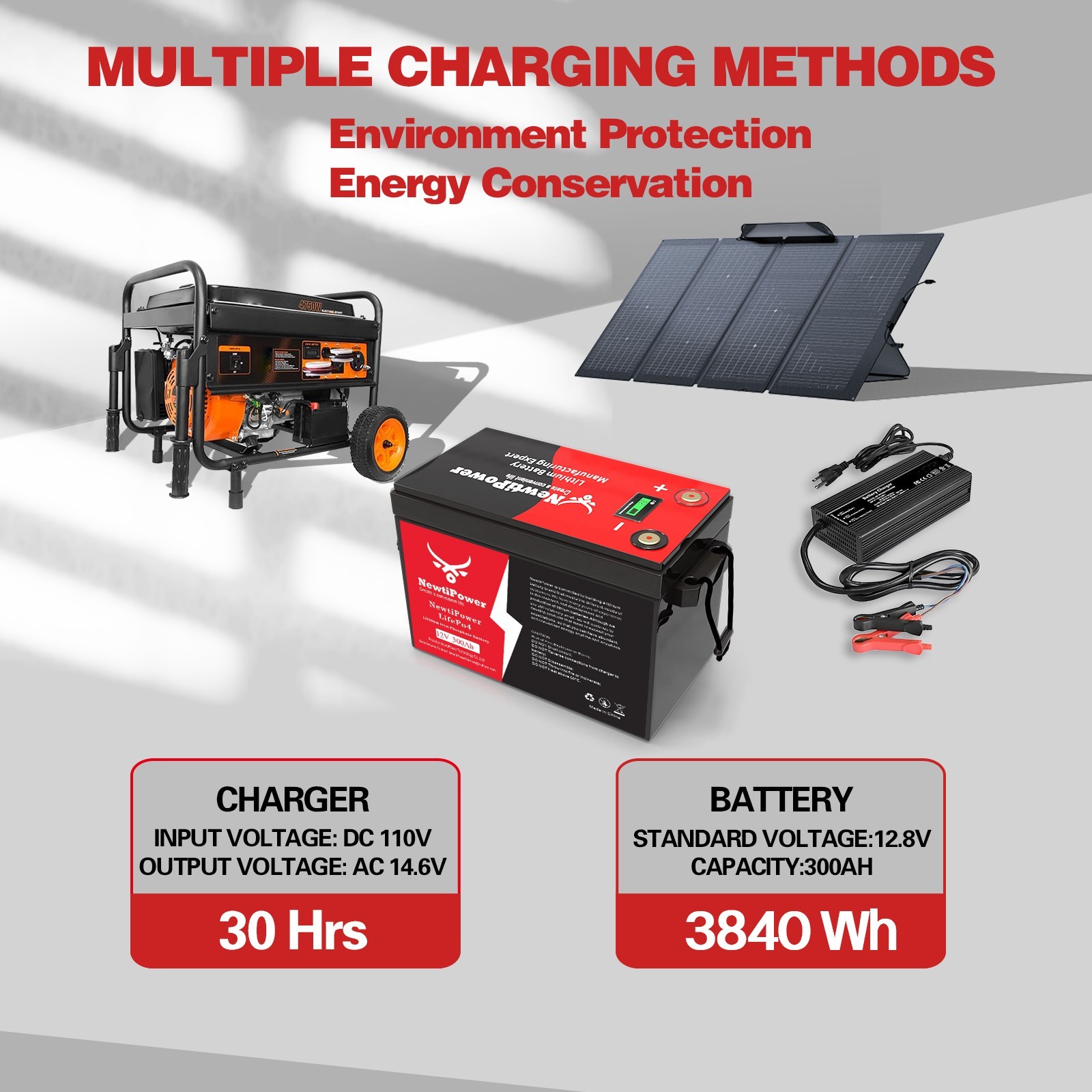 12V 300Ah LiFePO4 Lithium Battery 200A BMS SOC Display Solar Off-grid RV Marine