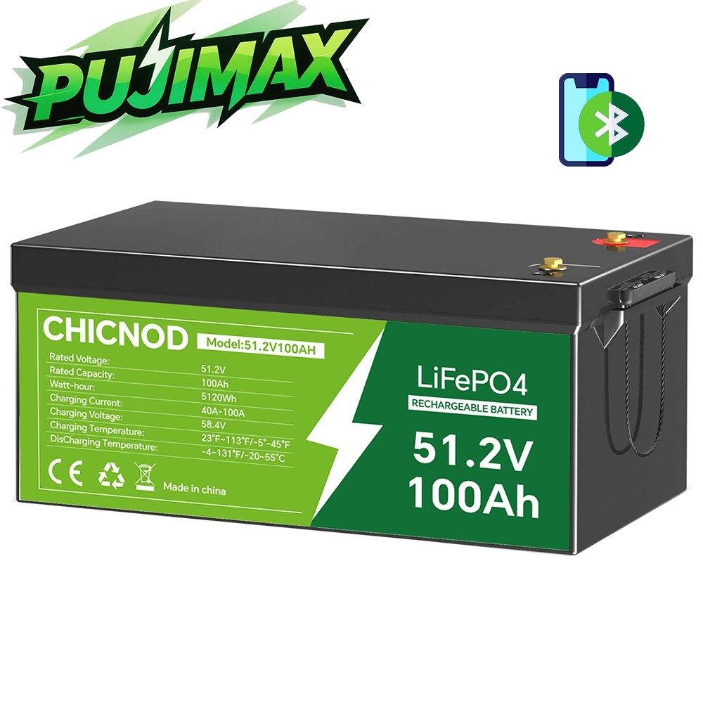 100Ah 48V LiFePO4 Deep Cycle Battery for Solar Storage Golf Carts Marine Use