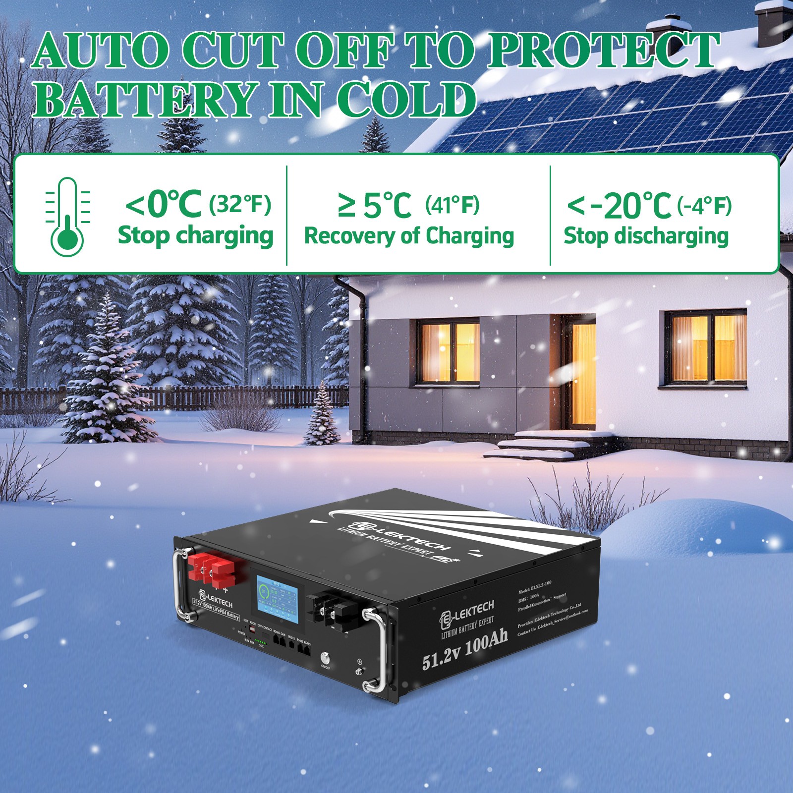 48V 100Ah LiFePO4 Server Rack Battery w/100A BMS, CAN RS485 for RV Home Solar