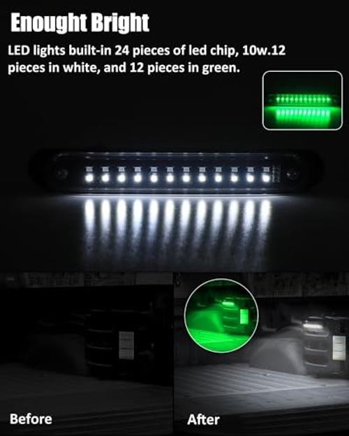 UTV Dome Light Universal SXS Wireless Interior Lights 2 Pieces White and Green
