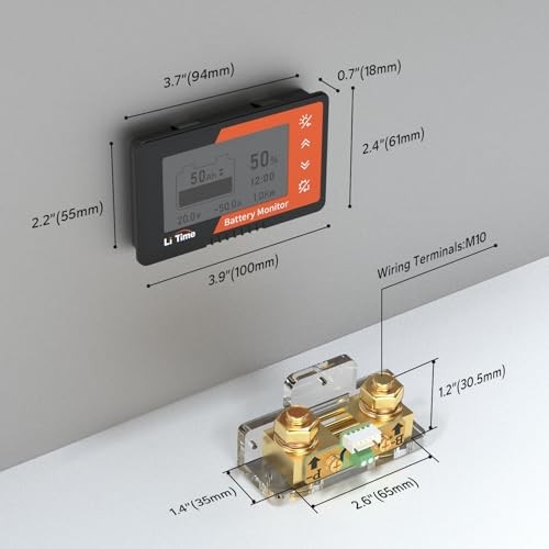 500A Battery Monitor with Shunt M10, 8V-120V Battery Monitor for RV