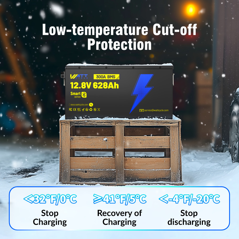 8038Wh 628Ah LiFePO4 12V Lithium Battery 300A BMS Bluetooth RV Solar Off-grid