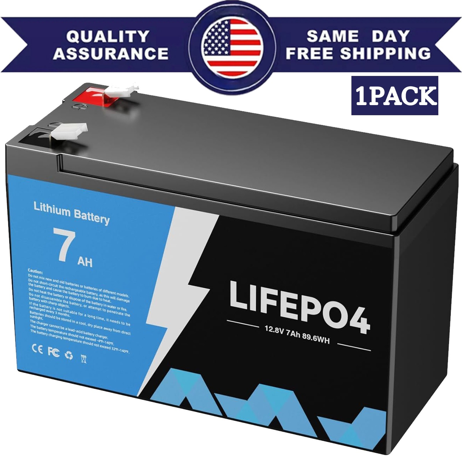 12V 7Ah LiFePO4 Deep Cycle Battery w/Low Temp Cut Off& Built-in BMS for RV Solar