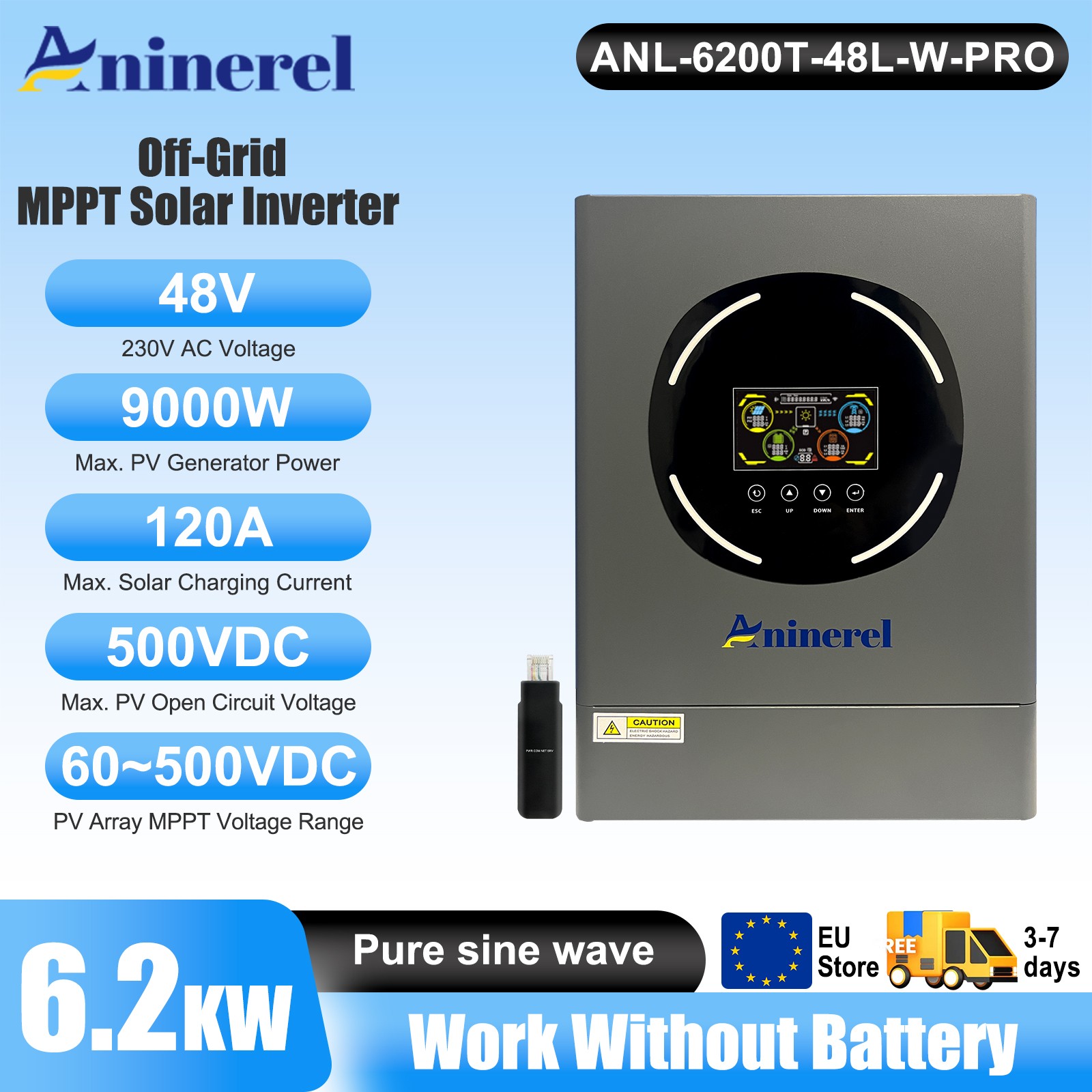 24V 4.2KW 48V 6.2KW/11KW Solar Hybrid Inverter Off Grid MPPT Charge Pure Sine US