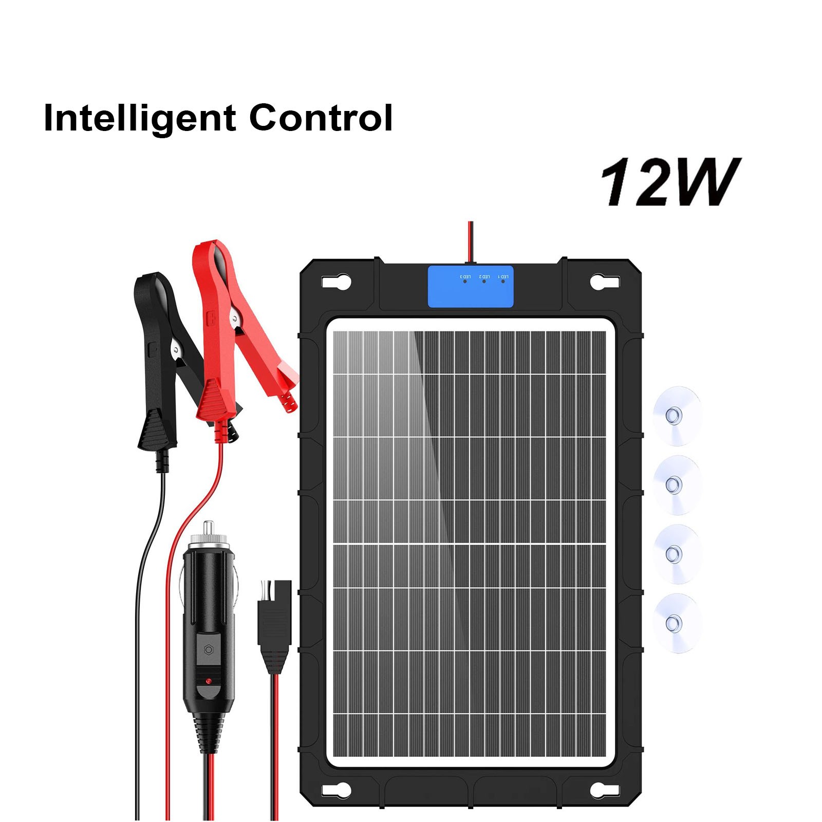 OrinClavon 12W 12V Solar Car Battery Trickle Charger Maintainer PWM Controller