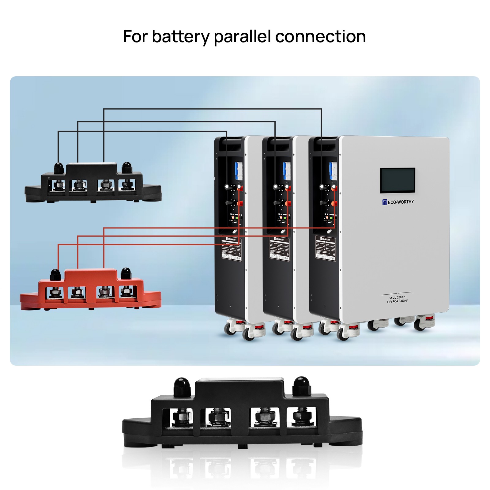 ECO-WORTHY 48.23kWh 3Pack 48V 314AH LiFePO4 Battery Vertical Standing Backup