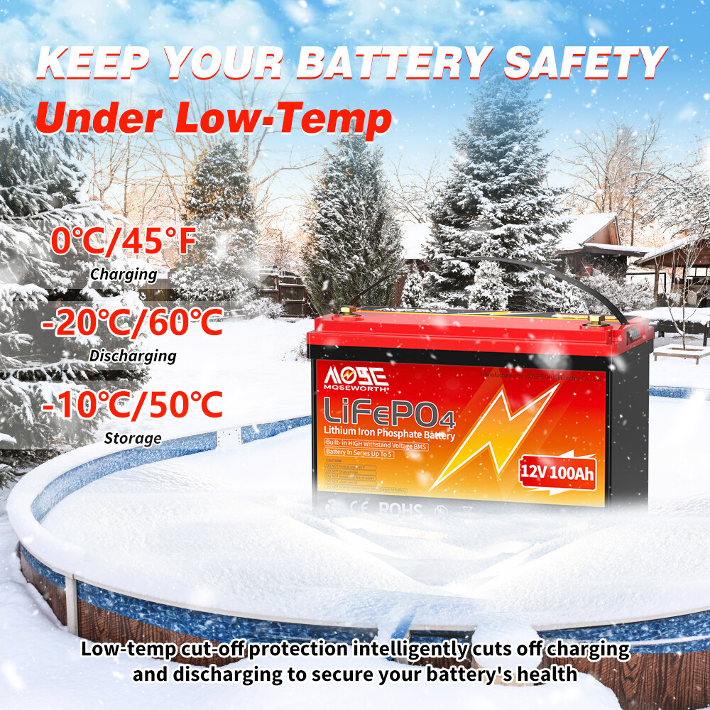 1/2/3 Pack 12V 100Ah LiFePO4 Lithium Battery Deep Cycle BMS for RV Solar Marine