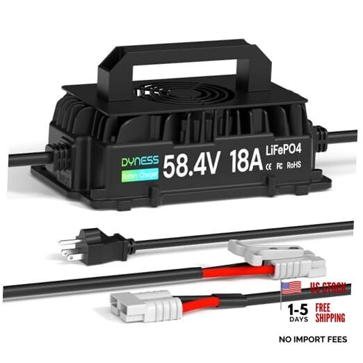48V 18A Golf Cart Battery Charger, 58.4V 18Amp Fast Charger for 48V 48V18A