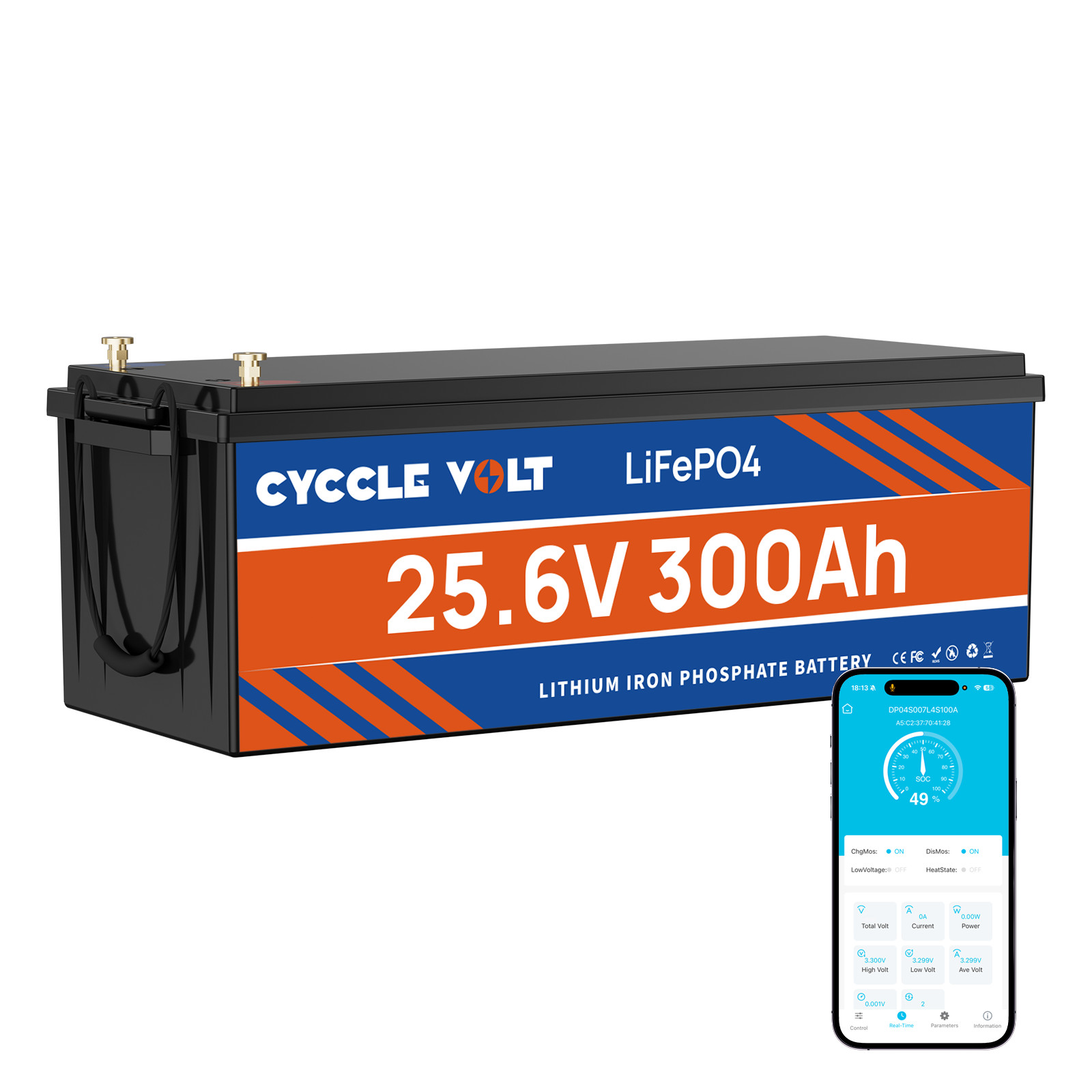 7.68KW 24V 300Ah LiFePO4 Lithium Battery 20000+ Deep Cycle 200A BMS RV Solar