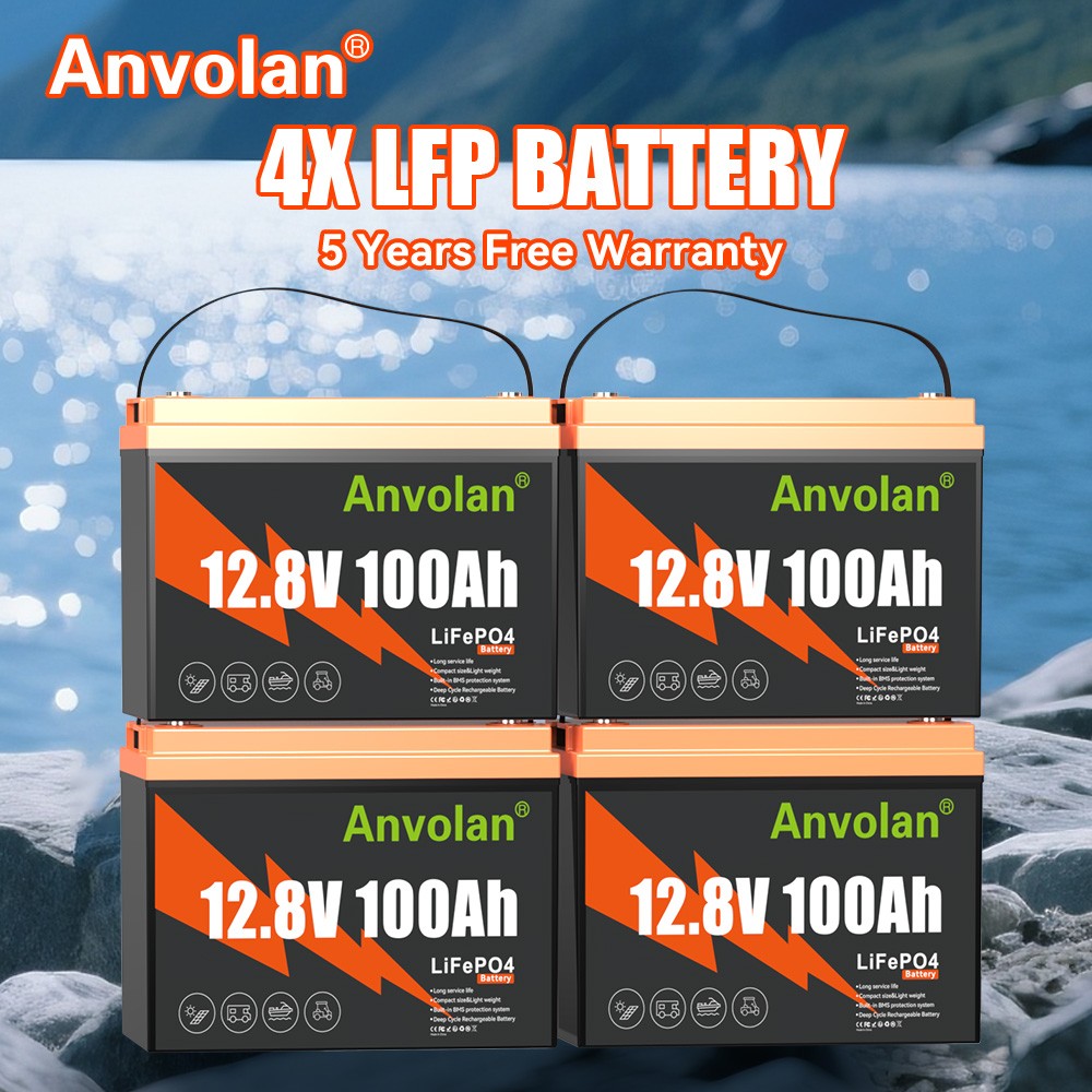 4X 12Volt 48Volt 100AH LiFePO4 LFP Lithium Battery BMS for Solar RV
