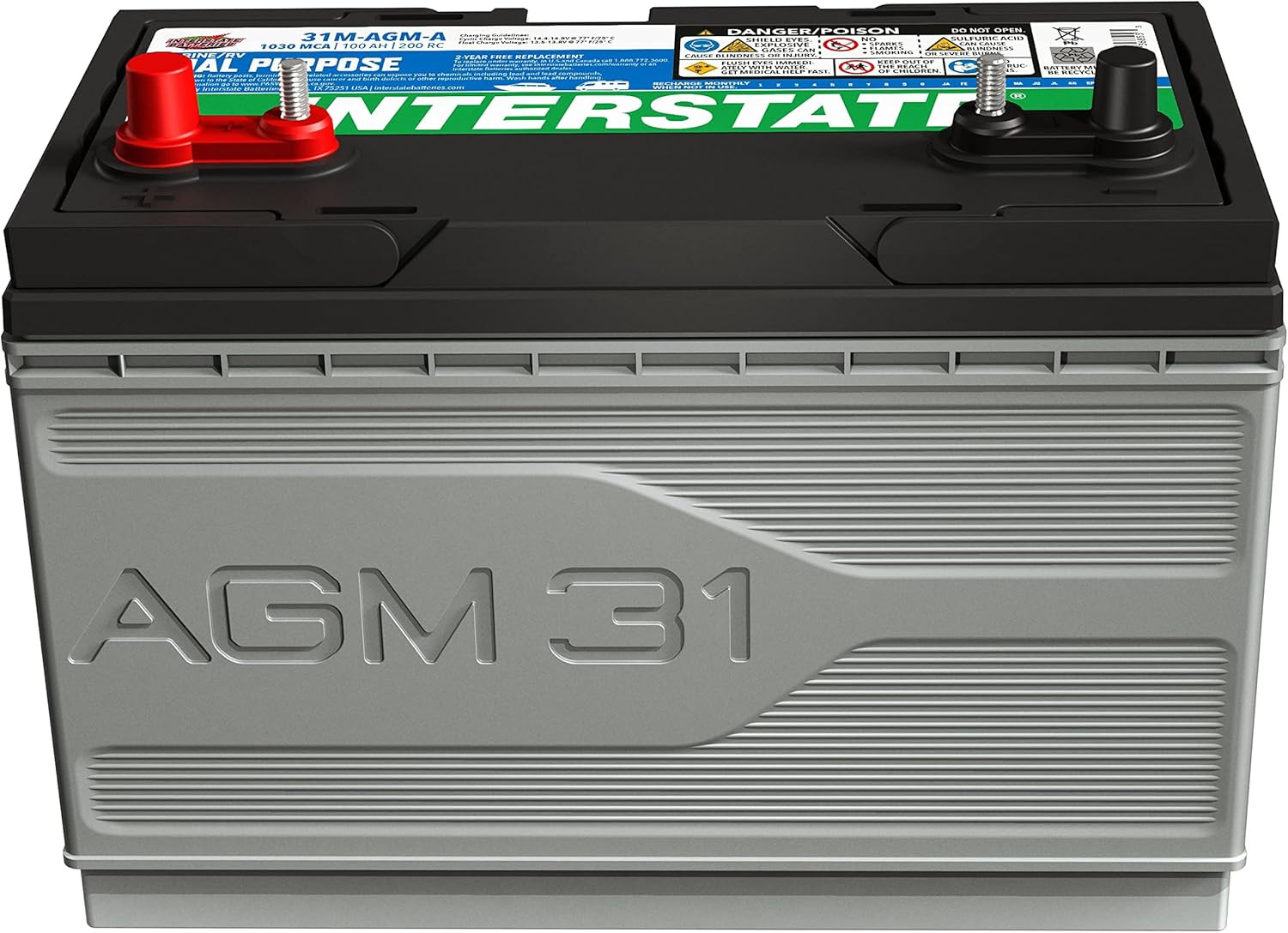 Marine/Rv Battery 12V 100Ah 825CCA Dual Purpose Power Pure Lead AGM RV & Marine