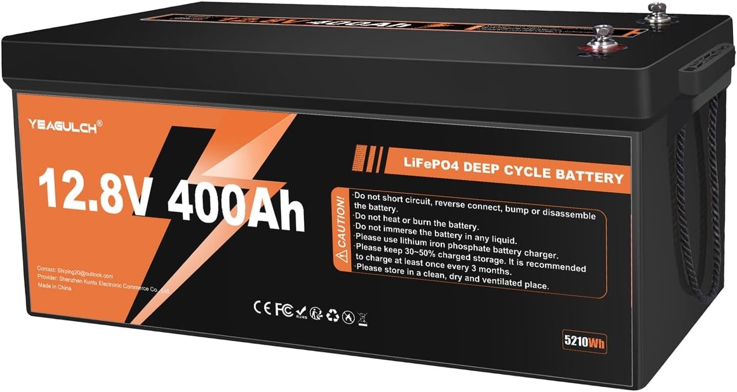 12V 400Ah LiFePO4 Lithium Battery Up to 15000 Deep Cycle LiFePO4 Battery Perfect