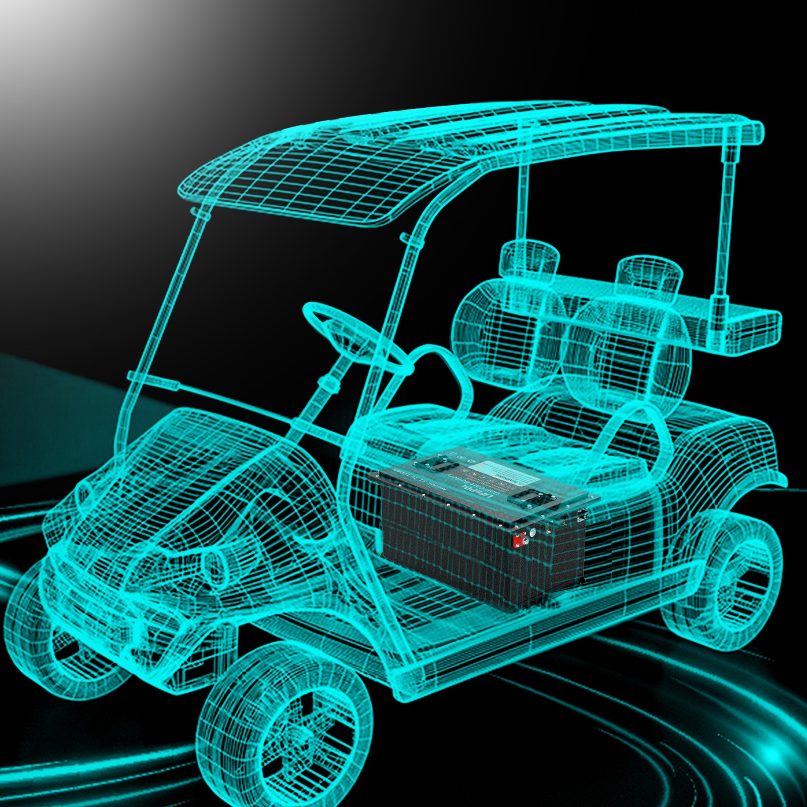 36V 105Ah Golf Cart LiFePO4 Lithium Battery 200A BMS +Monitor+Bluetooth+ Charger