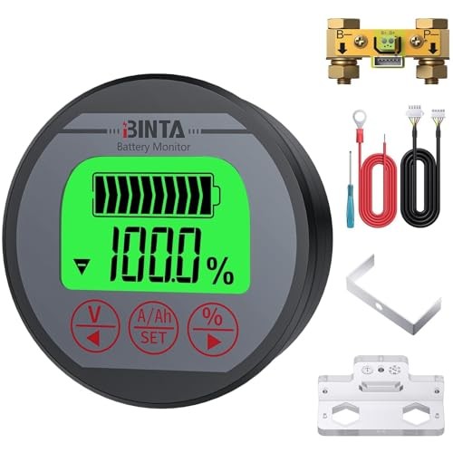 Battery Monitor with Shunt 8-120V Voltmeter Ammeter, Voltage Current 0-500A